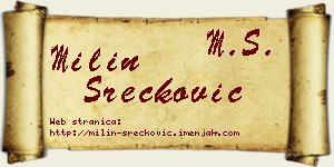 Milin Srećković vizit kartica
